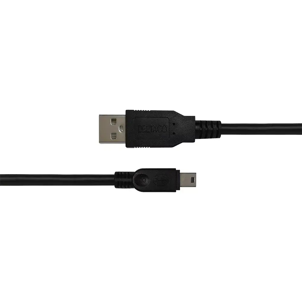 DELTACO USB 2.0 Mini B cable USB-24-K 1 m Photo 2