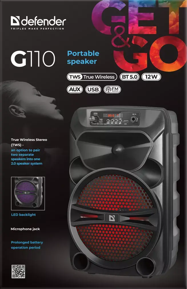 Defender G110BK Mono Portable Speaker 12W Photo 5