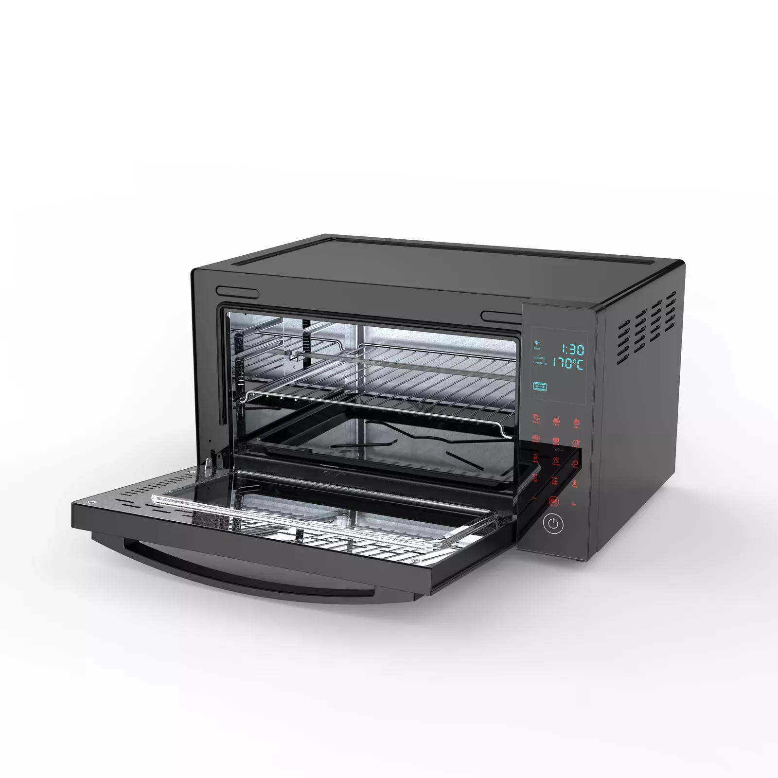 AENO elektriskā cepeškrāsns EO1: 1600 W, 30 L, 6 automātiskās programmas+atkausēšana+mīkla, grils, konvekcija, 6 sildīšanas režīmi, dubultstikla durvis, taimeris 120 min, LCD displejs Photo 3