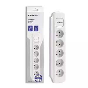 Удлинитель Qoltec 50276 1.8м 5 розеток для внутреннего использования белый