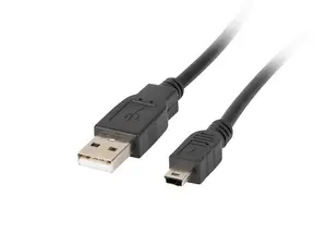 Lanberg CA-USBK-10CC-0003-BK USB kabelis USB 2.0 0.3 m Mini-USB A pret USB A Melns