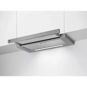 Iebūvējams nosūcējs Electrolux LFP616X, platums 598 mm, 600 m³/h, pelēks, tauku filtrs, 68 dB
