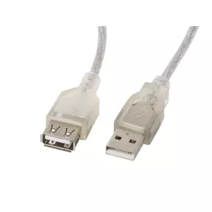Кабель USB LANBERG CA-USBE-12CC-0018-TR 1.8 м USB 2.0 A‑A прозрачный