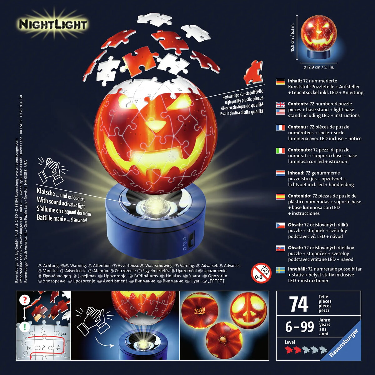 Ravensburger 3D puzle Tumsā mītošais Ķirbis