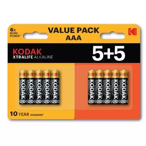 Kodak XTRALIFE sārmu baterijas AAA 10 (5+5 iepakojums)