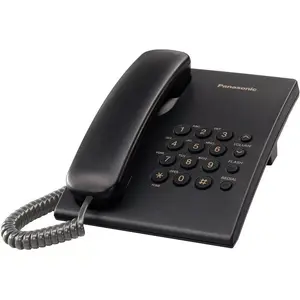 Аналоговый телефон Panasonic KX-TS500B — чёрный, громкая связь, настольный