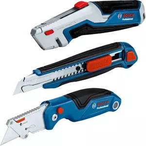 Utility knife Bosch 1 600 A02 7M4 Blue Stainless steel Folding blade