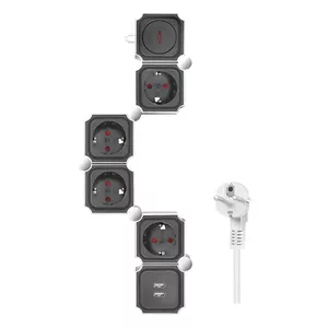 Power Extension LogiLink LPS276U 1.5m 4 AC Outlets Indoor Grey