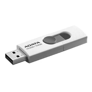 ADATA UV220 USB zibatmiņa 64 GB USB Type-A 2.0 Pelēks, Balts