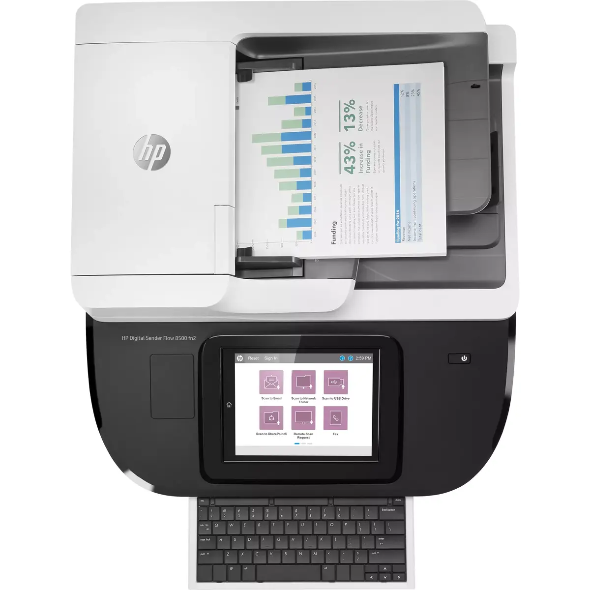 Plakanā un ADF skeneris HP Flow 8500 fn2 Photo 9