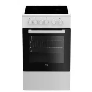 Beko FSS57000GW кухонная плита Отдельностоящая плита для готовки Керамический Черный, Белый A