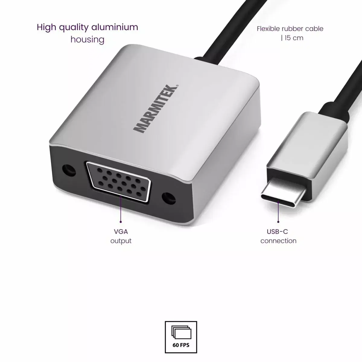 Адаптер USB-C на VGA Marmitek 8370 Photo 6