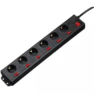 Удлинитель Hama 00137259 1.4м 6 AC розеток Черный