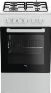 Beko FSS52020DW Brīvi stāvoša plīts Baltā Gāzes virsma Elektriskā cepeškrāsns 4 zonas 60 L Tilpums A klase