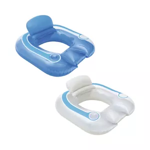 Надувной плавательный сиденье Flip-Pillow Lounge Bestway 43097 — синий/прозрачный, 1020×940 мм, 730 г