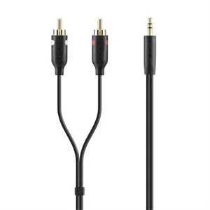 Belkin F3Y116BT2M аудио кабель 2 m 2 x RCA 3,5 мм Черный