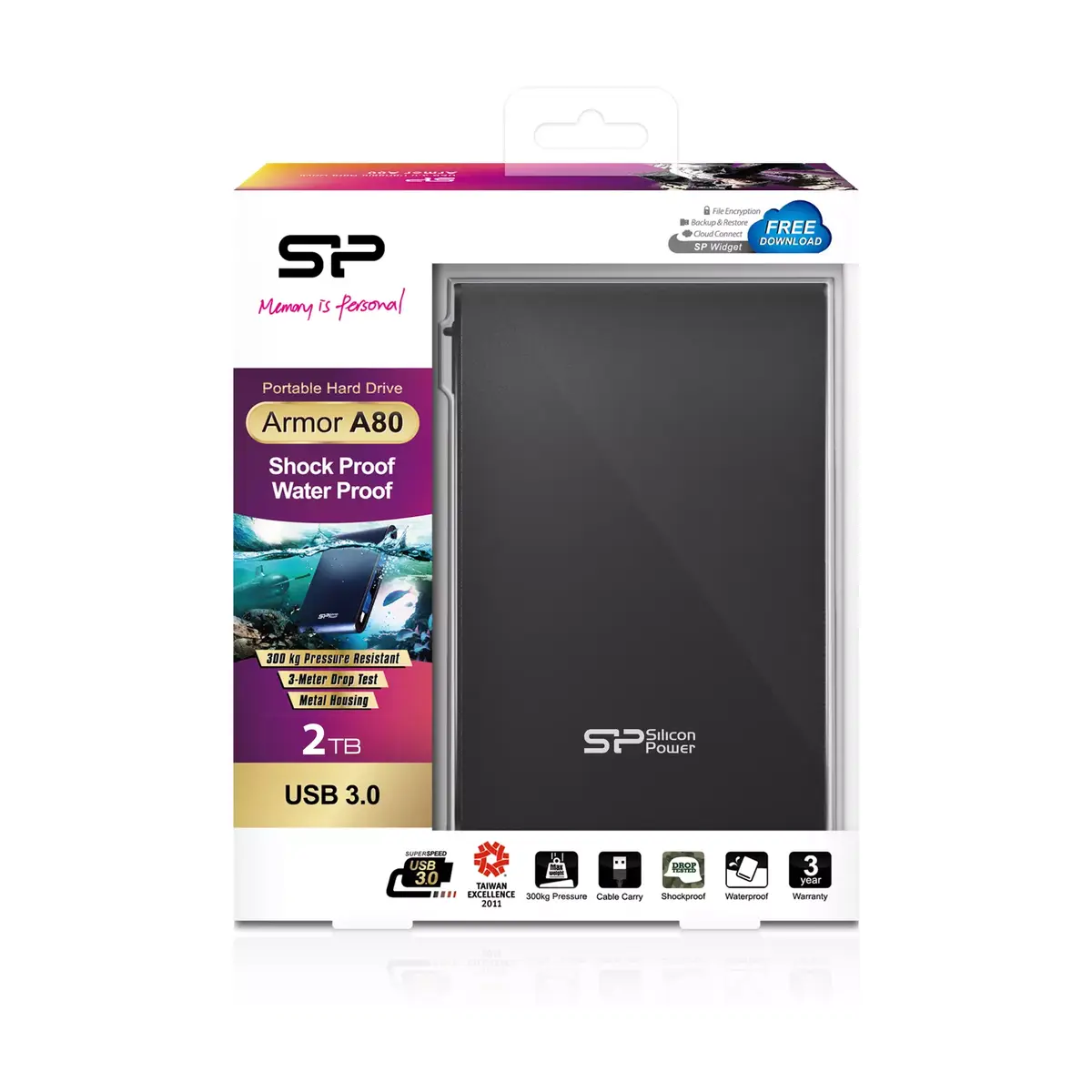Внешний жесткий диск Silicon Power 2TB Armor A80 Photo 3