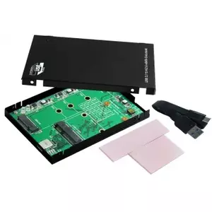 Бокс для жестких дисков Exsys EX-3672 для накопителей 2.5 дюйма M.2 и mSATA USB Type-C черный 10 Гбит/с