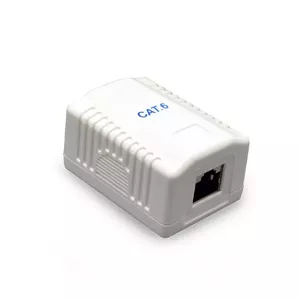 Outlet box Gembird NCAC-1F6-01, white, dimensions 53×40×30 mm