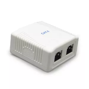 Outlet box Gembird NCAC-2F6-01 for RJ-45, white, 60×60×30 mm