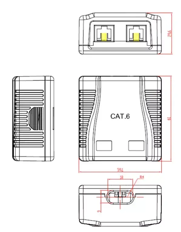 Outlet box Gembird NCAC-2F6-01 Photo 2