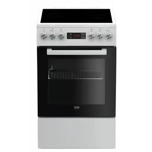 Напольная плита BEKO FSM 57300 GW — керамическая поверхность 4 конфорки, электрический духовой шкаф, ширина 500 мм, белая