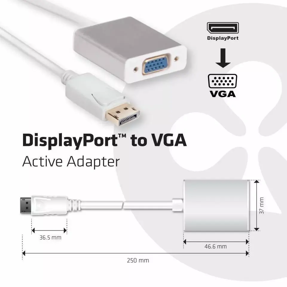 Active Adapter DisplayPort to VGA CLUB3D CAC-2003 Photo 2