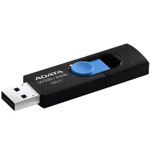 USB-накопитель ADATA AUV320 64 ГБ USB Type-A 3.2 Gen 1, слайдер, чёрный/синий