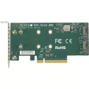 Supermicro AOC-SLG3-2M2 interfeisa karte/adapteris Iekšējs M.2