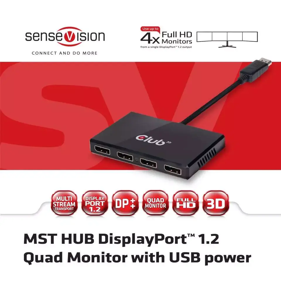 Мультимедийный транспортный хаб CLUB3D DisplayPort 1.2 Photo 3
