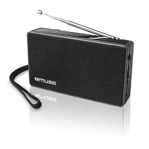 Portable radio Muse M-030 R — MW/FM, black, AA battery powered, compact (37×144×82 mm)