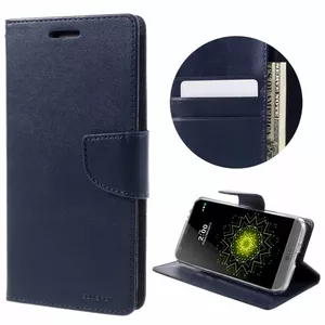 Aizsargvāks Mercury diary priekš Apple iPhone X/XS — tumši zils, folio ar karšu nodalījumiem