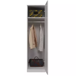 Wardrobe Top e Shop SD-50 BI with 5 shelves, 1 door, white frame