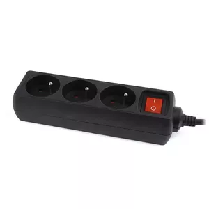 Сетевой фильтр Gembird EG-PSU3F-01 черный 3 розетки 230 В 0.6 м