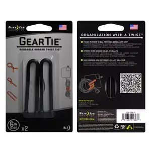 Nite Ize Gear Tie kabelis gumijas melns 152.4 mm 2 gab