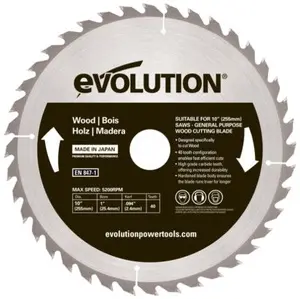 Ripzāģa disks Evolution 255 mm kokam, modelis EVO-255-40-D