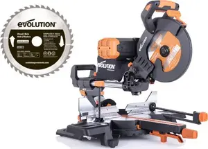 Leņķa zāģis Evolution EVO-R255SMS-DBP-2PACK — universāls ar slidināšanas mehānismu, 2 gab.