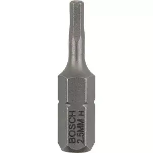 Screwdriver bit set Bosch 3 pcs — security hex 2.5 mm, length 25 mm, 1/4" shank