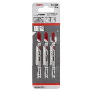 Полотно для лобзика Bosch T 102 BF Биметалл 3 шт Акриловое стекло