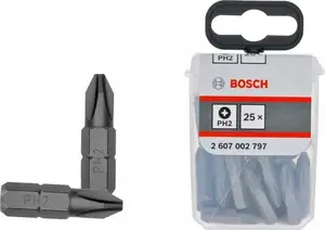 Screwdriver Bit PH2 25mm, Bosch, pack of 25