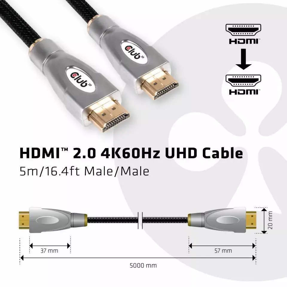 HDMI Kabeļi CLUB3D HDMI 2.0 4K60Hz UHD Photo 2