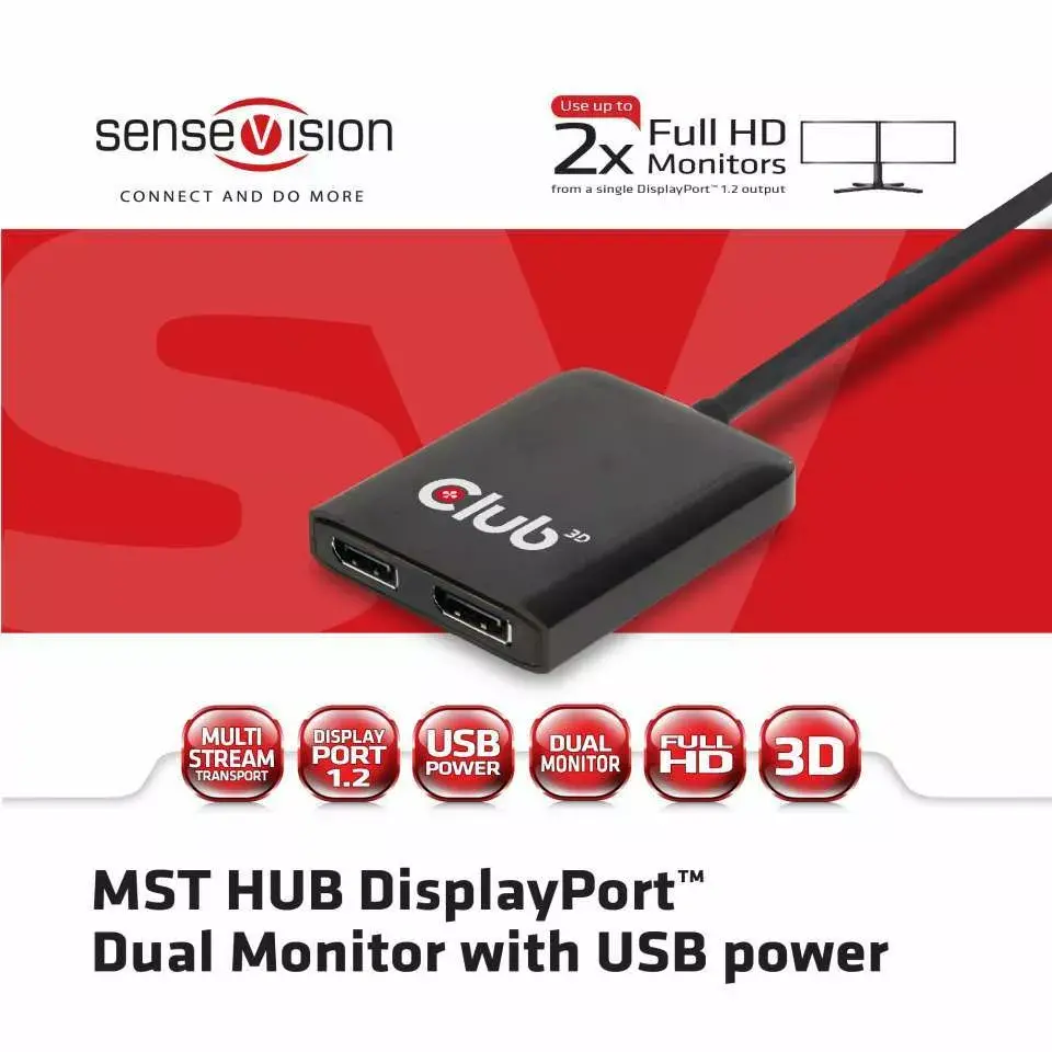 Multi Stream Transport Hub CLUB3D DisplayPort 1.2 Photo 3