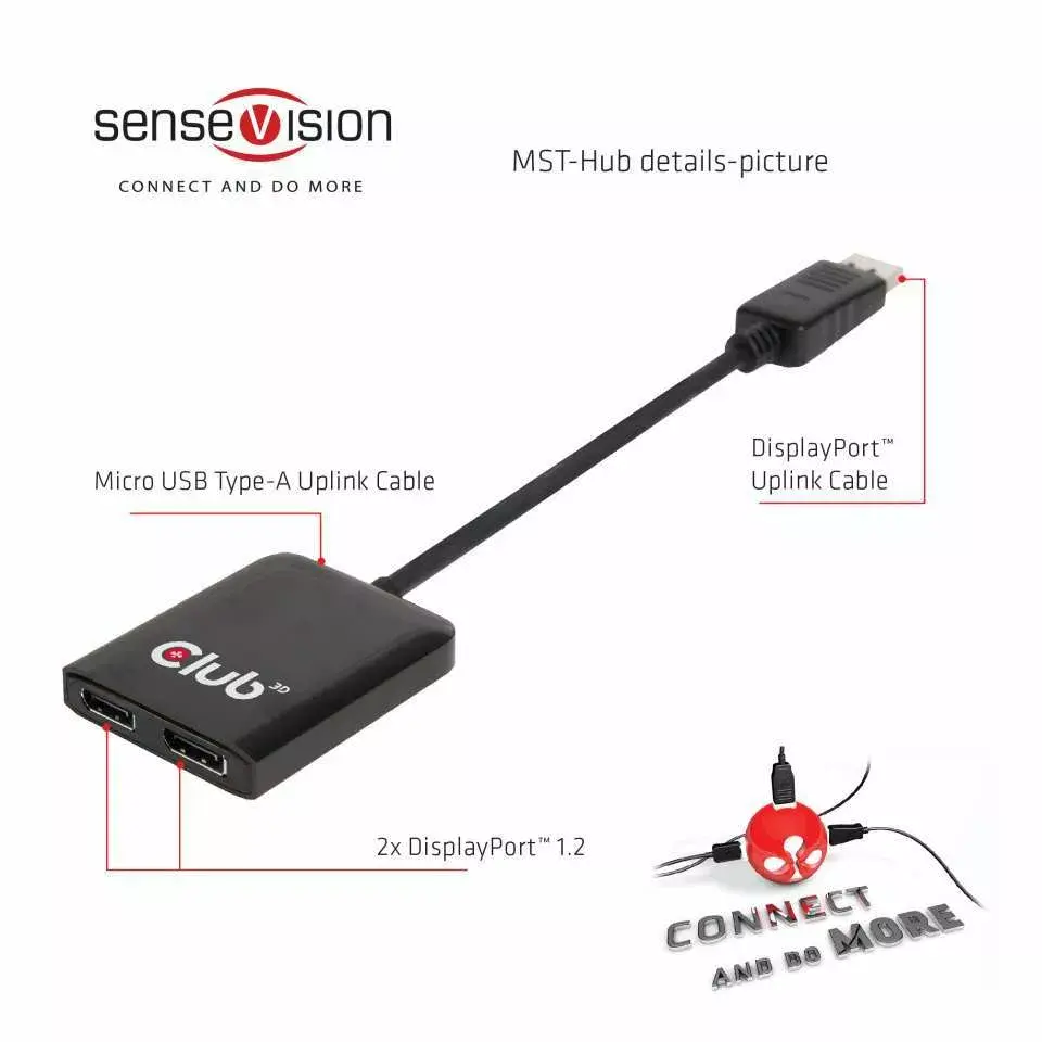 Multi Stream Transport Hub CLUB3D DisplayPort 1.2 Photo 4