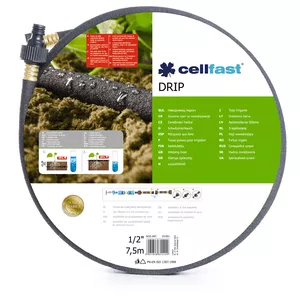 Капельный шланг Cellfast 1/2" 7.5 м — гибкая микрокапельная линия для полива сада