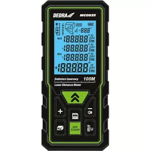 Laser distance meter Dedra MC0935 — measuring range up to 100 m, compact handheld distance measurer