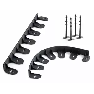 Lawn edging kit Prosperplast IB0645-S411, black, 4.8 m total length