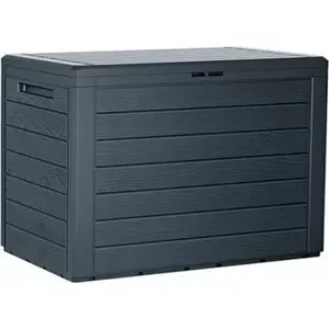 Garden storage box Prosperplast WoodeBox 190 l Anthracite MBWL190-S433 – 190 L capacity, outdoor storage