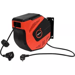 Катушка кабельная YATO YT-81221, кабель 20 м, 1x розетка Type E, 230 В, IP34, чёрно-красная