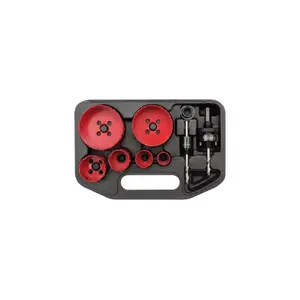 Urbumu zāģu komplekts YATO YT-3380 — 6 zāģi, 2 vārpstas, priekš urbja, alumīnijs/lietais dzelzs/plastmasa/tērauds/koks