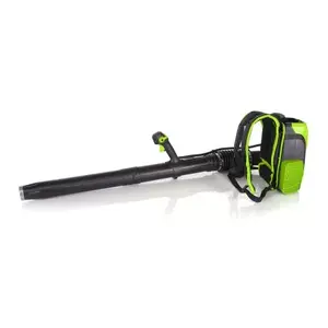 Backpack leaf blower GreenWorks GD60BPB — 225 km/h airspeed, 3.75 kg, black/green